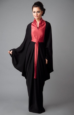 Red and Black Abaya for Semi-Formal Look